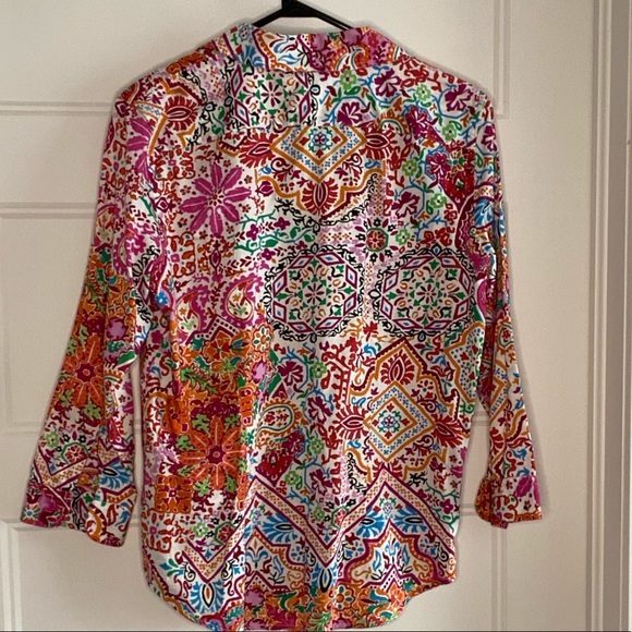 Colourful Ralph Lauren Button-Down Blouse - Picture 4 of 6